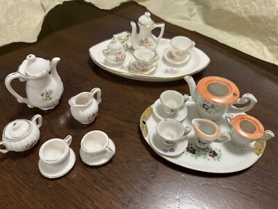 Lot 5:  3 Miniature China Tea Sets Unbranded