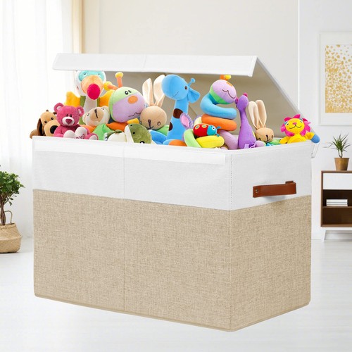 Large Toy Storage Box with Lid Chest Bin Organizer Basket with Dividers for Kids - Picture 7 of 7