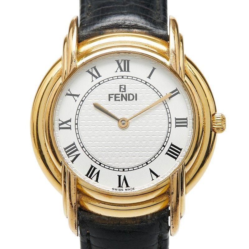 FENDI Watches 350J Quartz made in Switzerland Silver dial Women 【Used】