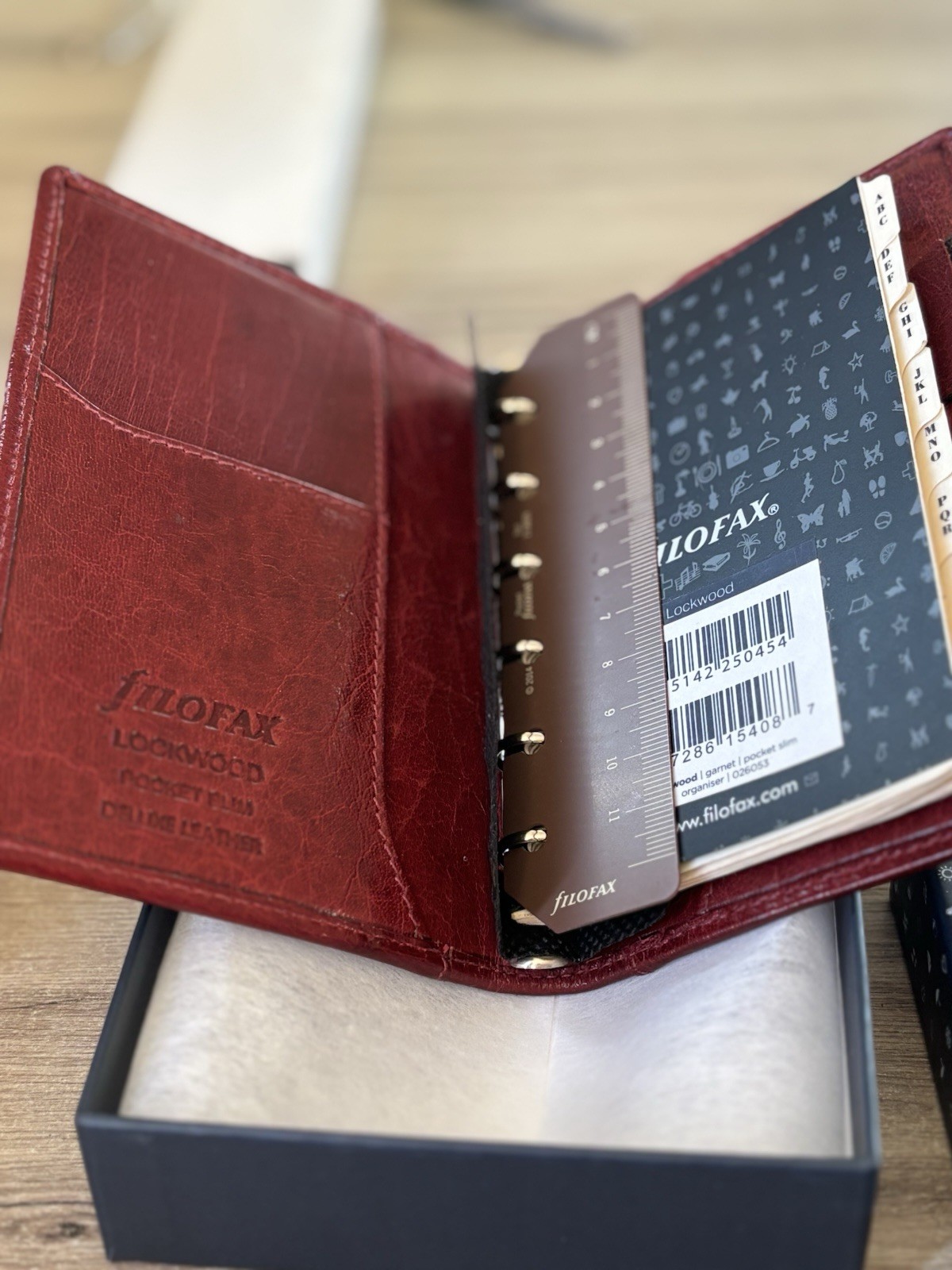 Filofax Lockwood Garnet Pocket  Slim Boxed