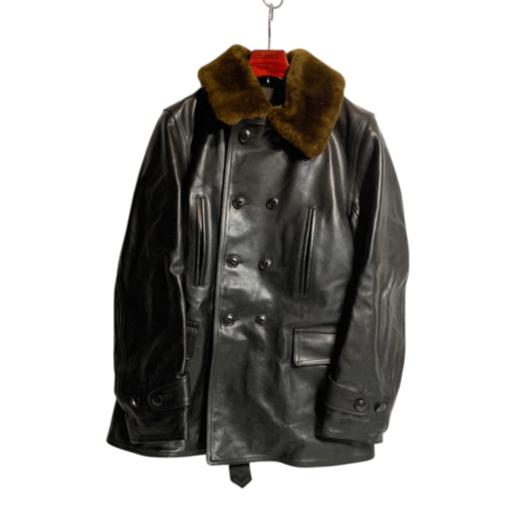 Buzz Ricksons Horse Leather Shearling Collar Avia… - image 1