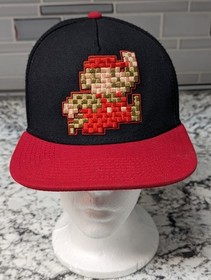 Super Mario Bros Nintendo NES Pixel Black Snapback Hat Baseball Cap 