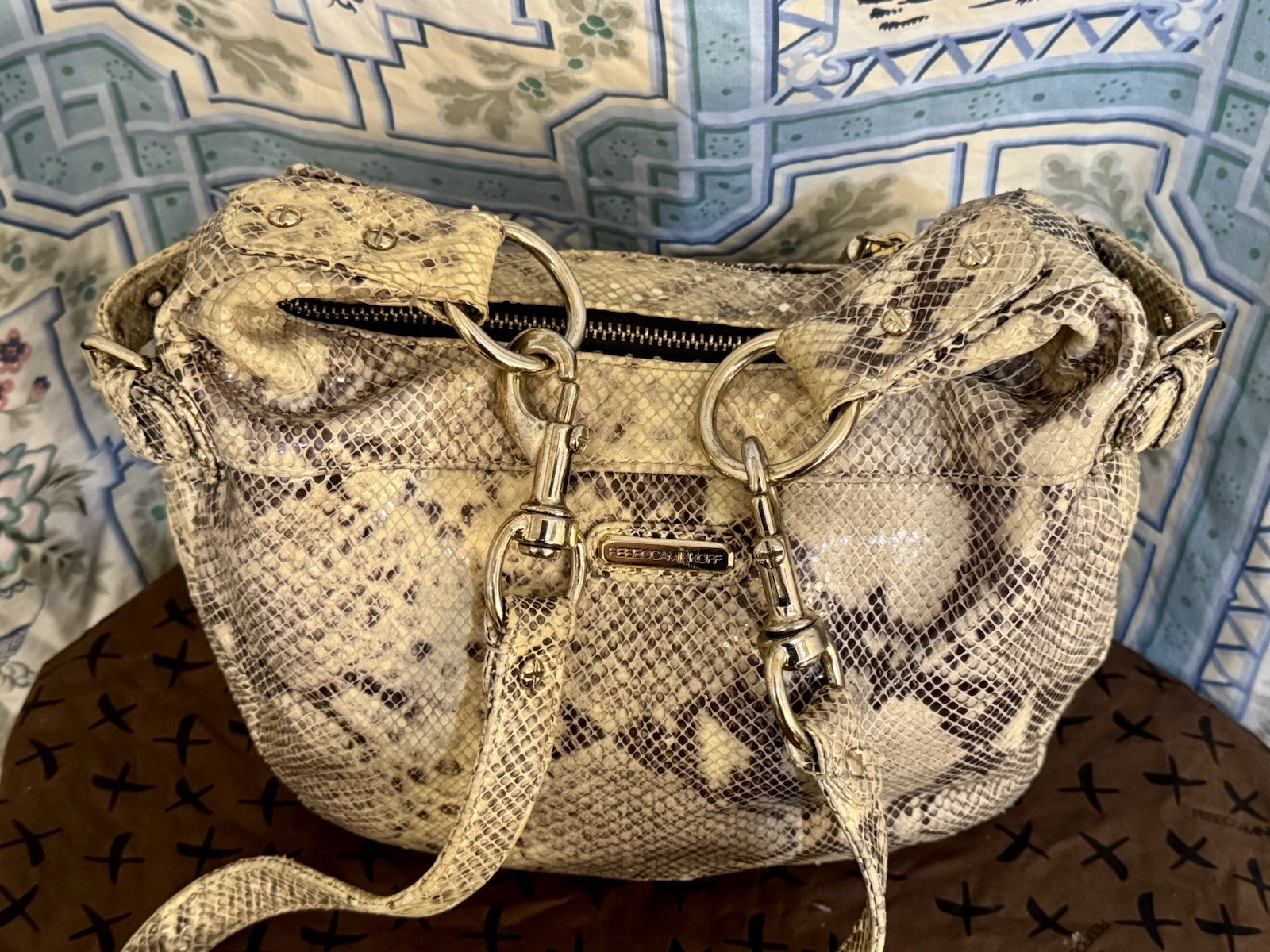 Rebecca Minkhoff Large Black Multi Python/Snake P… - image 7