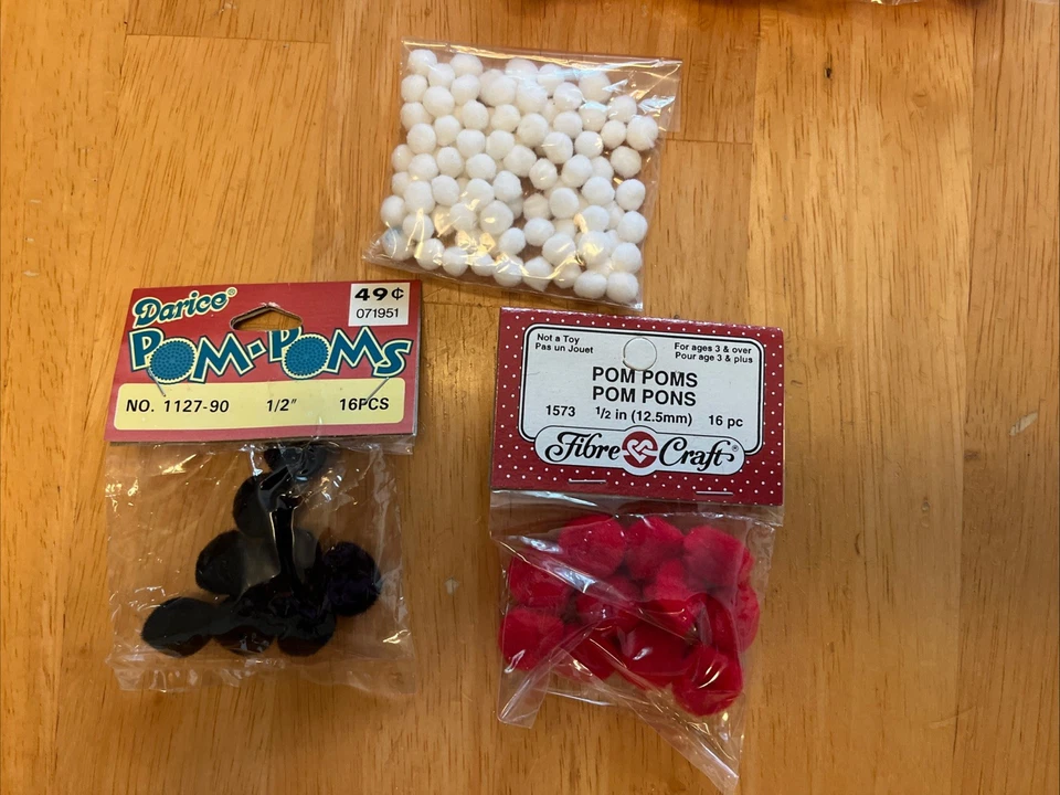 Pompones artesanales de fibra Darice vintage marca mixta lote 13 Foto 2 de 4