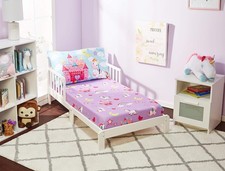 Toddler Fitted Sheet and Pillowcase Set - Unicorn Dreams - Soft Breathable Mi...