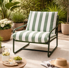 Garden Relaxer Chair Outdoor Patio Furniture Padded Cushion Metal Comfy Armchair