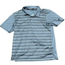 Adidas Polo Shirt Men's Small Mid Gray Competition Stripe MSRP 60 Performance