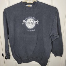 Vintage Hard Rock Cafe Sweatshirt Mens XL Gray Las Vegas Crewneck Made USA 90s