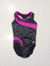 RAINBOW Metallic GK Elite AXS Extra SMALL Gymnastics Dance Leotard RAZORBACK