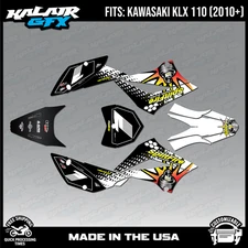 Graphics Kit for Kawasaki KLX110 KLX110R/RL (2010-2024) Lancaster - White