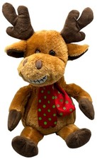 Dan Dee Collectors Christmas Animated Plush Reindeer With Scarf Sings READ