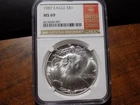 1987 American Silver Eagle - NGC MS69 - The Official Red Book Label