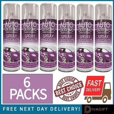 6 x KLARLACK SPRÜHLACK 400ML AEROSOL SCHNELLTROCKNEND HOCHGLANZLACK FÜR AUTO