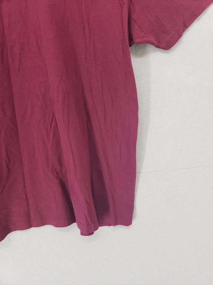 Camisa Milano Di Rouge Para Hombres XL Borgoña Gráfico Camiseta Cuello Redondo Informal Ropa de Calle Foto 4 de 4