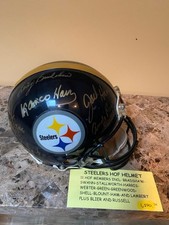 STEELERS SIGNED FOOTBALL HELMET! 11 HOF MEMBERS! PLAYERS ON CARD! CERTIFIED!