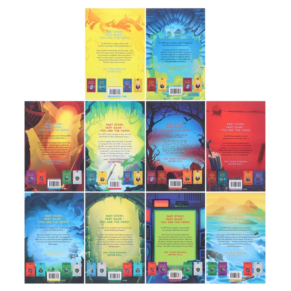 Fighting Fantasy Series (1 & 2) 10 Books Collection Set - Ages 9-14 - Paperback Foto 3 de 4