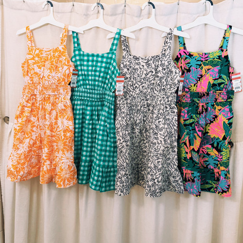 New! 4-Cat & Jack Girls’s L 10/12 Sundress Sleeveless Summer Dress Beach Gingham