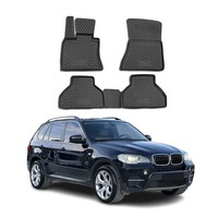 Omac Gummimatten FußMatten FüR BMW X5 E70 2007-2013 TPE Automatten Schwarz 4X