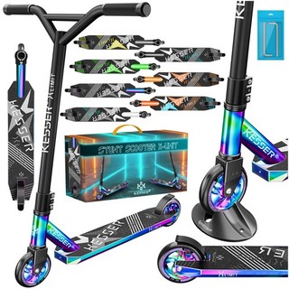 RETOURE Stunt Scooter Cityroller Kickscooter Kinder Roller Funscooter Rainbow