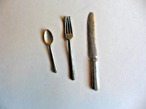 Vintage Barbie Size Silverware Set ~ Knife Fork & Spoon in Mint Condition No. 4