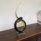 VTG 1960-70 Murano Italy Art Glass Sculpture MCM Amber Brown 13”