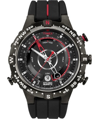 Timex Expedition North Tide Temp Compass Black Rubber Band Watch T2N720