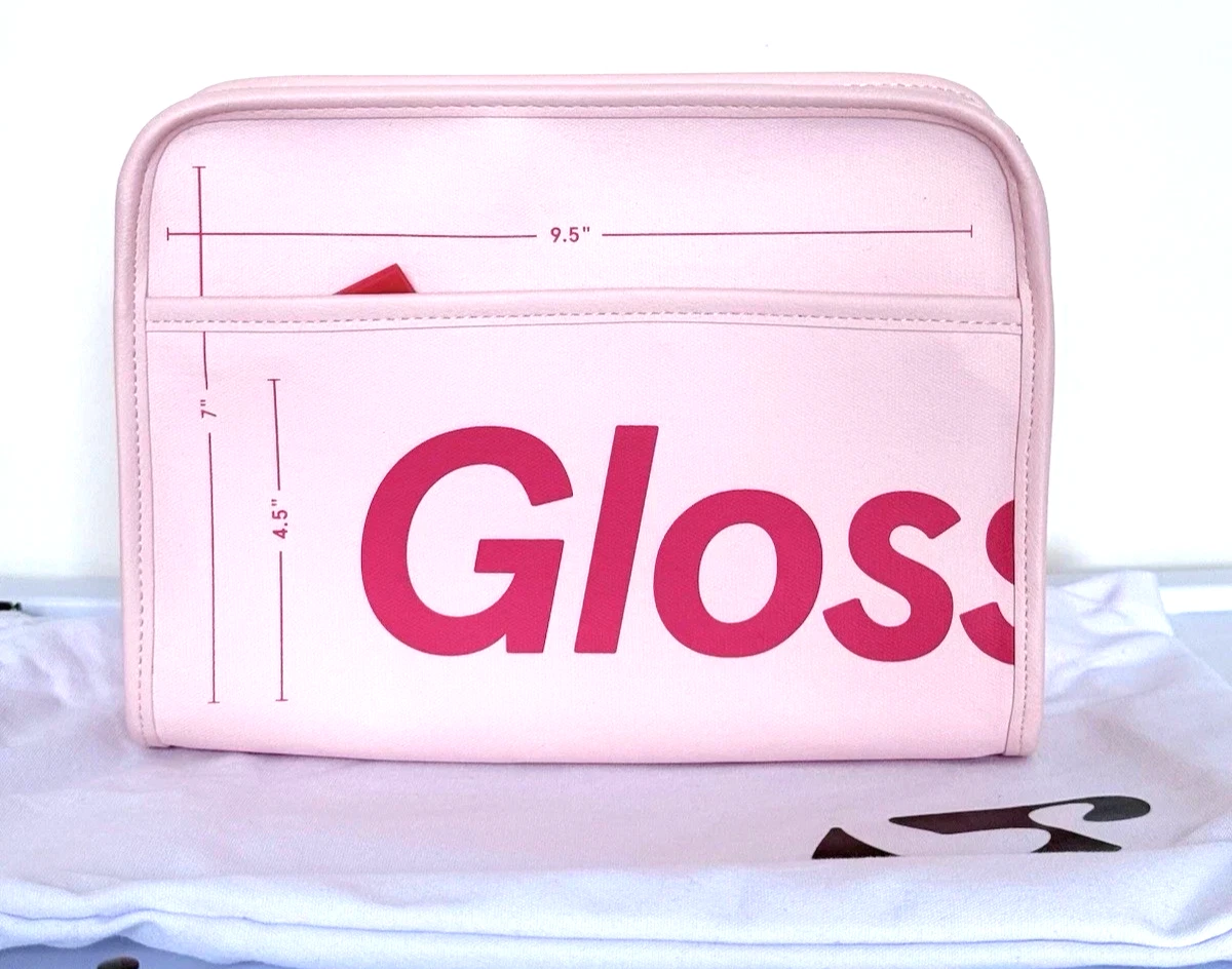 Glossier The Beauty Bag in Pink Makeup Organizer with Original Dust Bag