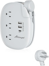 USB C Portable Travel Power Strip with 3 Outlets 3 USB Ports Fast Charge, USB Ex