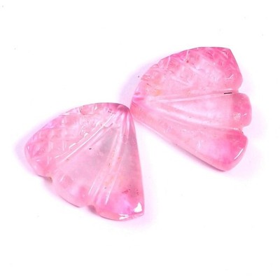 Loose Gemstone Natural Hand Carved Bio Tourmaline Butterfly Wings A337