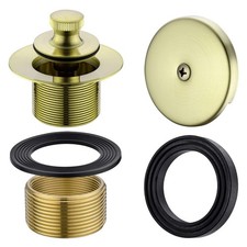 Brass Bathtub Drain Kit, Lift and Turn Tub Drain Kit with Overflow Faceplate,...