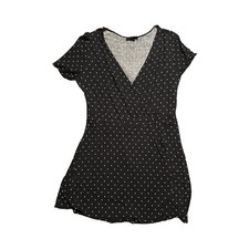 Forever 21 Back And White Polka Dot Dress V Neck Size 3XL