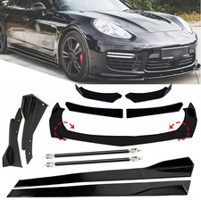 For Porsche Panamera 2010-22 Front Bumper Lip Spoiler Body Kit Glossy Black