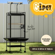 i.Pet Bird Cage Large Cages 155cm Parrot Aviary Stand-Alone Budgie Wheels Castor