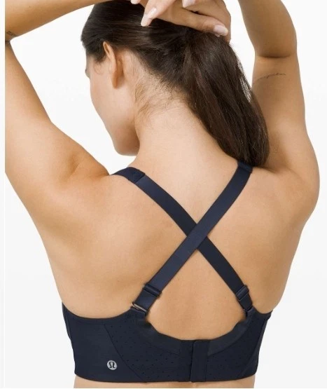Lululemon Run Times Bra High Impact Support Molded Cups 38C Navy Blue Wireless . - Image 2 of 4