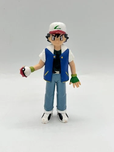Ash Ketchum Pokemon Trainer Action Figure Toy 4.5" Vintage 1998 TOMY