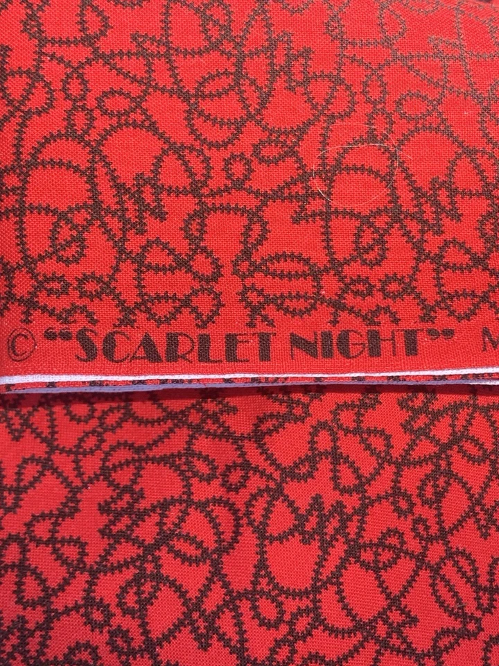 Fabric Scarlet Night Marcus Brothers 1 1/2 Yards by 43” Cotton Easy Care - Image 3 of 4