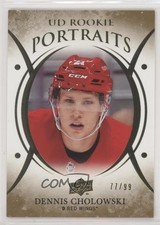 2018 Upper Deck UD Portraits Rookies Gold Foil 77/99 Dennis Cholowski #P-55 01ks