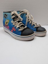 Heelys SpongeBob High Top Roller Shoes Youth 4 Blue Nickelodeon Skates