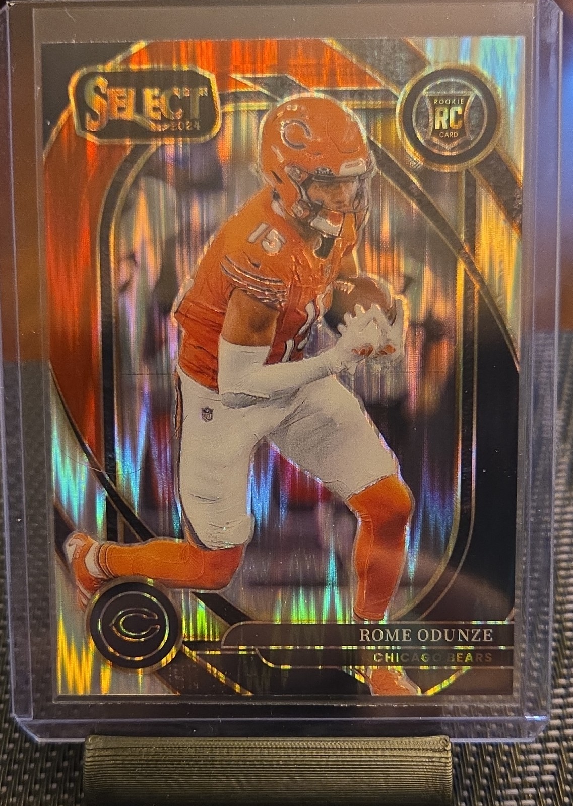 2024 Panini Select - Club Level Rome Odunze #236 Black & Red Shock Prizm (RC)