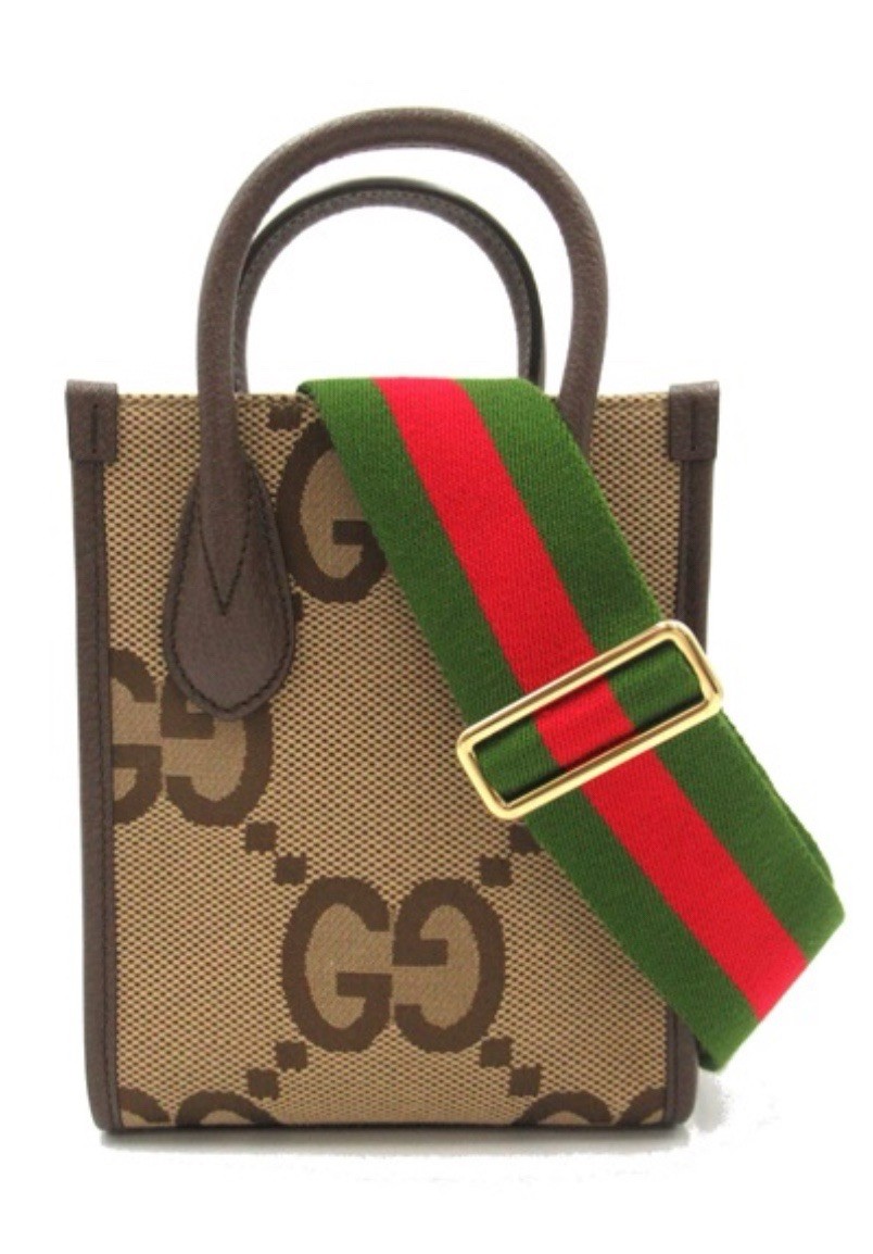 Gucci Brown Jumbo GG SupremeCanvas Mini Tote 2 Way Handbag
