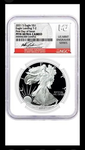 2021 S $1 Proof Silver Eagle Type 2 NGC PF70 UCAM First Day of Issue Gaudioso