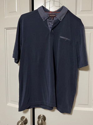 Johnson And Murphy short sleeve blue Polo Shirt for men, Large
