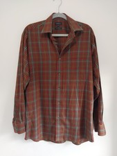 Viyella Shirt Mens Multicoloured Plaid Long Sleeve Shirt 100% Cotton 15" Collar