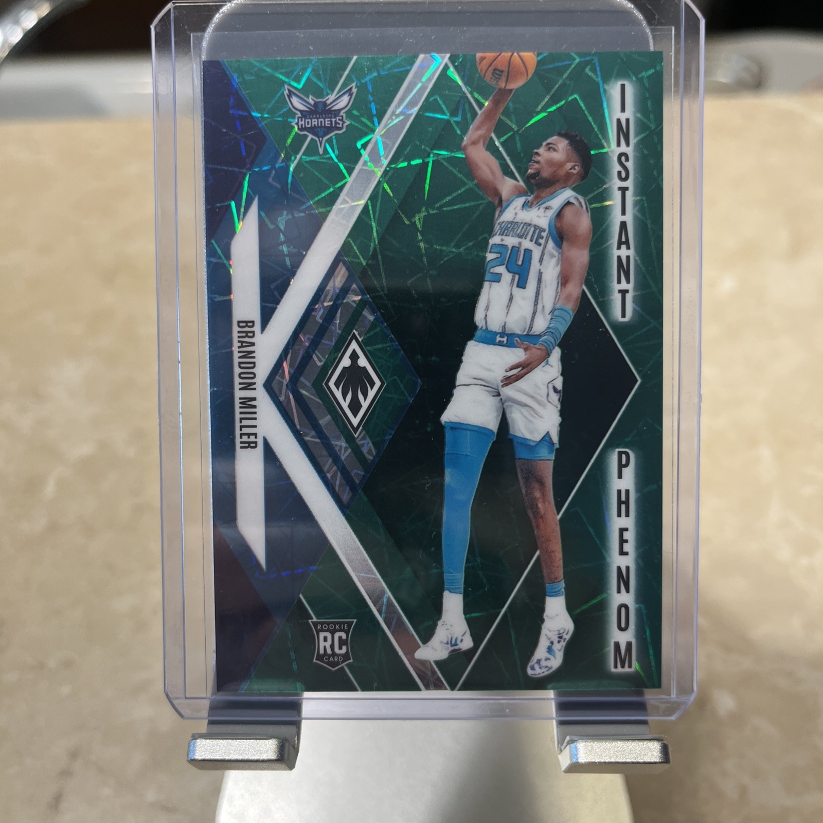 2023-24 Panini Phoenix Instant Phenom #24 Brandon Miller (RC) Green Laser 49/175