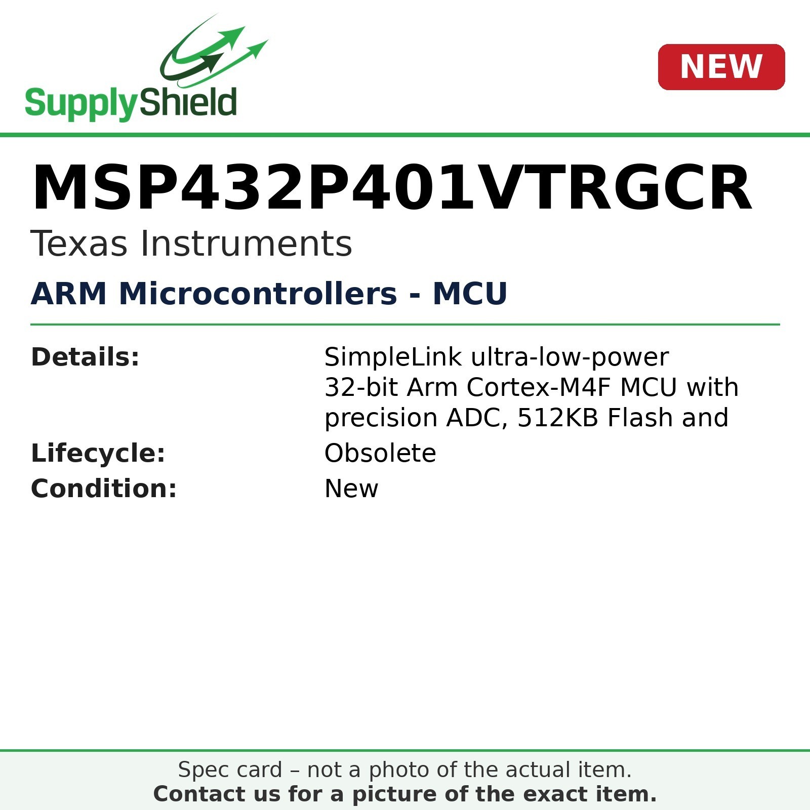 MSP432P401VTRGCR Texas Instruments ARM Microcontrollers - MCU (3/PK)
