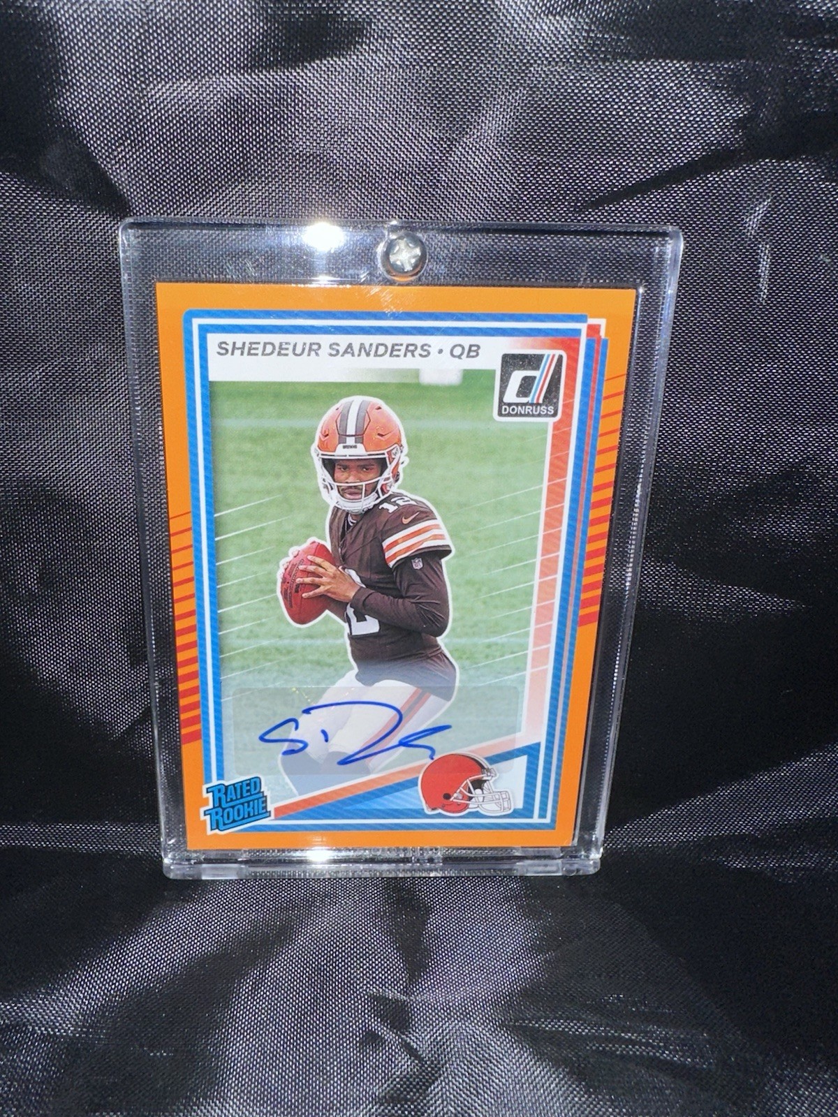 2025 Donruss Shedeur Sanders RC AUTO ORANGE Color Match Browns Rated Rookie #306