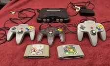 Nintendo 64 N64 With Three Controllers & Two Games All Leads Fully Working