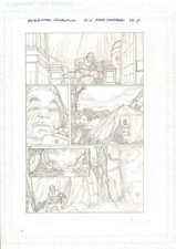 Battlestar Galactica #2 pg 7 Original Pencil art  ALEX SANCHEZ  Commander Adama