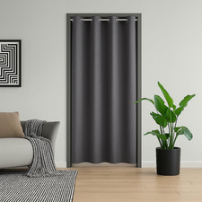 Thermal Insulated Blackout Door Curtain 80" for Privacy and Room Darkening