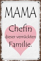 Holzschild 18X12 Cm Mama Chefin VerrüCkter Familie MäNner Frauen Deko Geschenk H